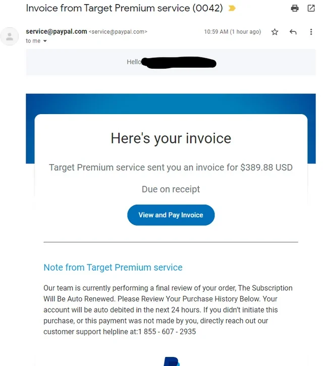 paypal scam