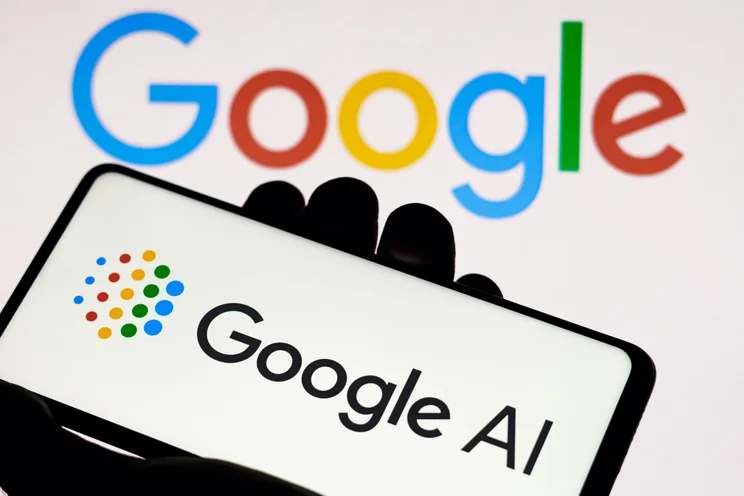 Google AI logo on smartphone