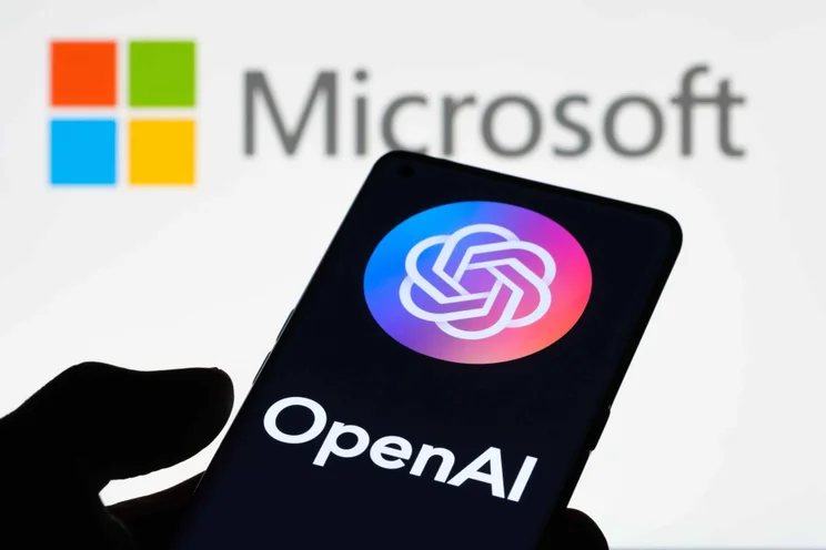 Microsoft with OpenAI on phone screen