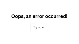 ChatGPT oops an error occured