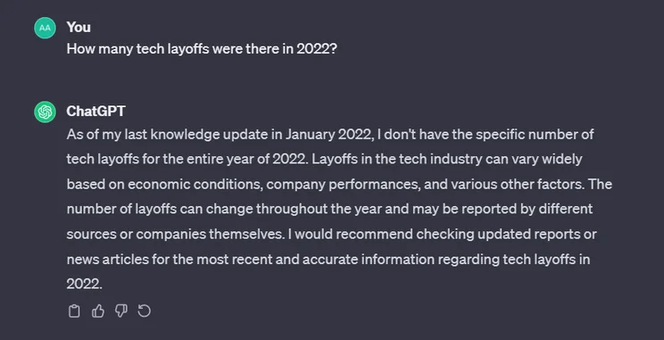 Test: chatgpt tech layoffs