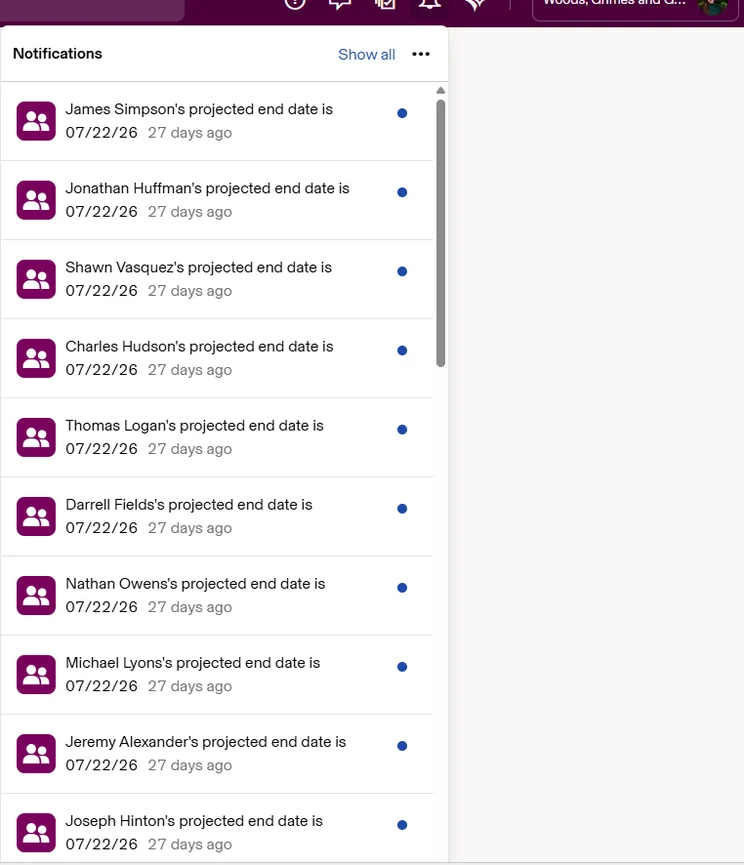 Screenshot of Rippling notifications. Source: Tech.co