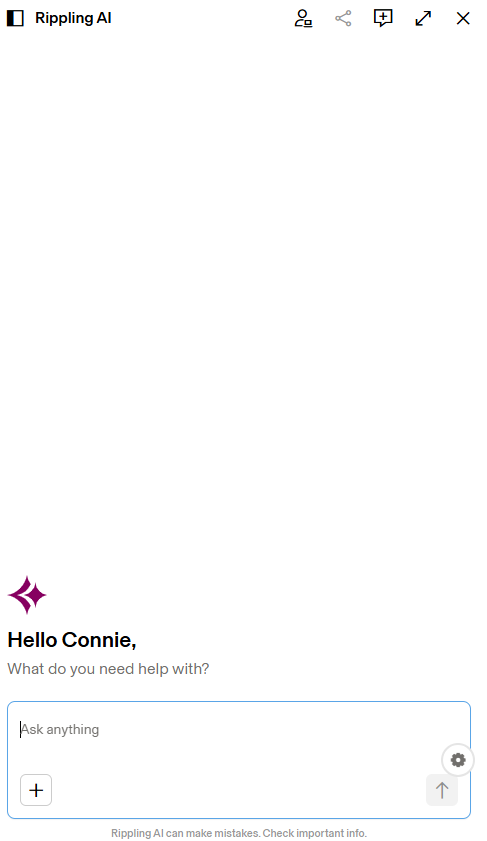 Screenshot of Rippling AI chat. Source: Tech.co