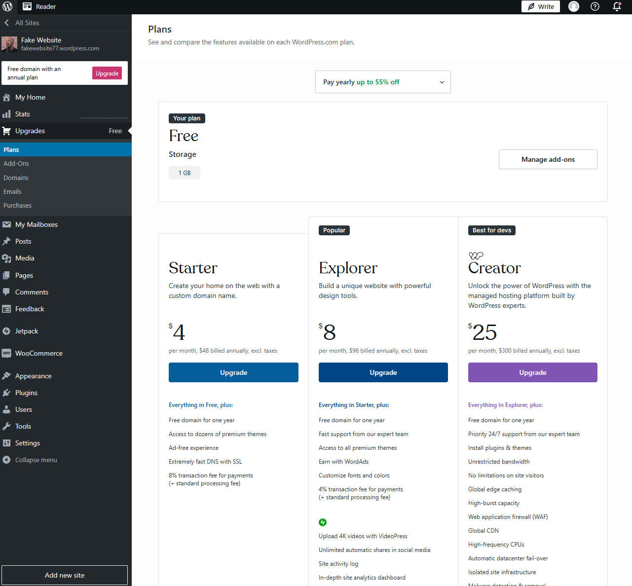 WordPress Pricing Plans