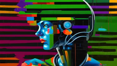 AI bot with microsoft colours