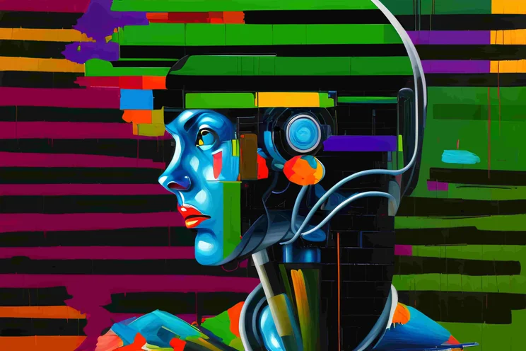 AI bot with microsoft colours