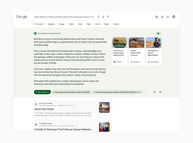 Google search AI answer