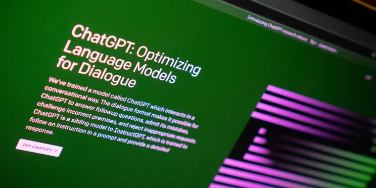 Website showing chatgpt