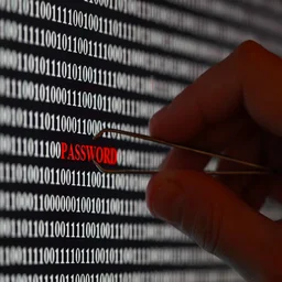 graphic of person stealing password