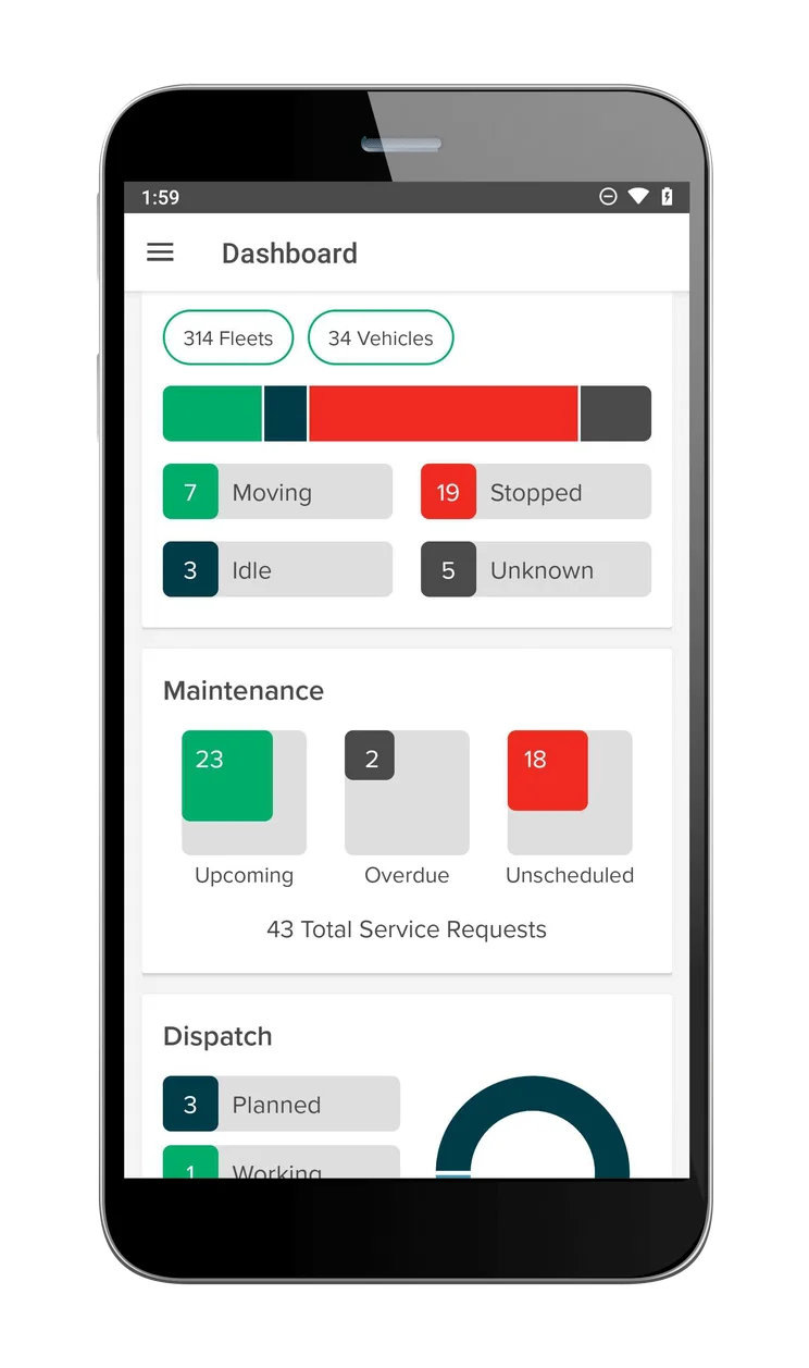 Nextraq dashboard on mobile