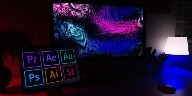 Adobe tools on a desktop