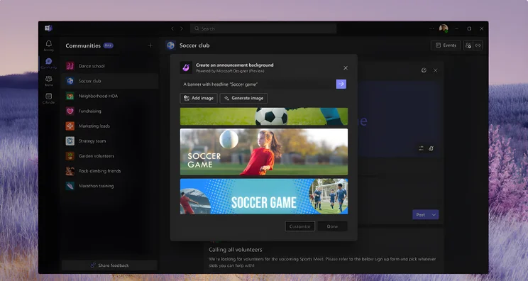 Microsoft Teams Designer tool