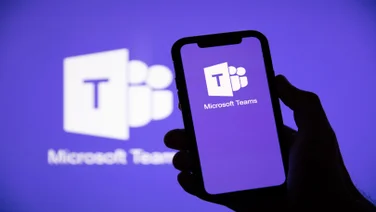 Microsoft Teams logo on screen