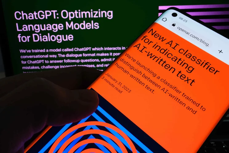 ChatGPT text classifier on screen