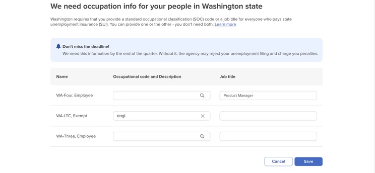 ADP Run: occupation info