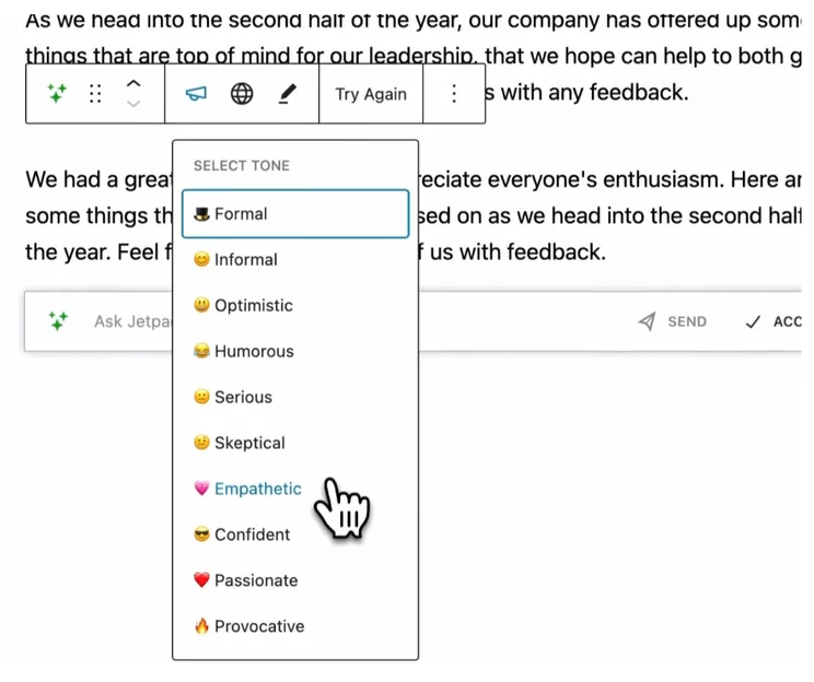 WordPress AI assistant