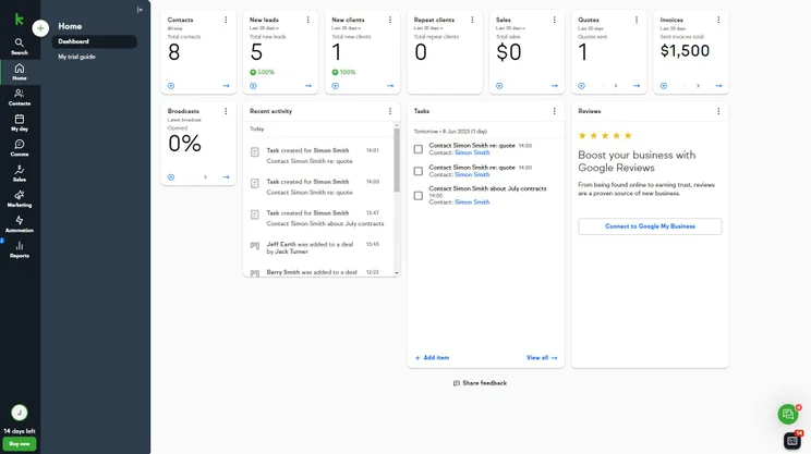 Keap Sales Dashboard