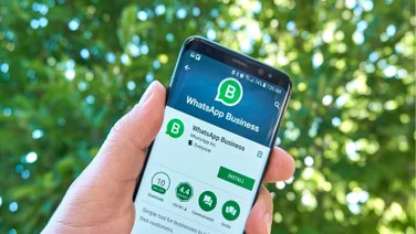 whatsapp business being used on a mobile phone