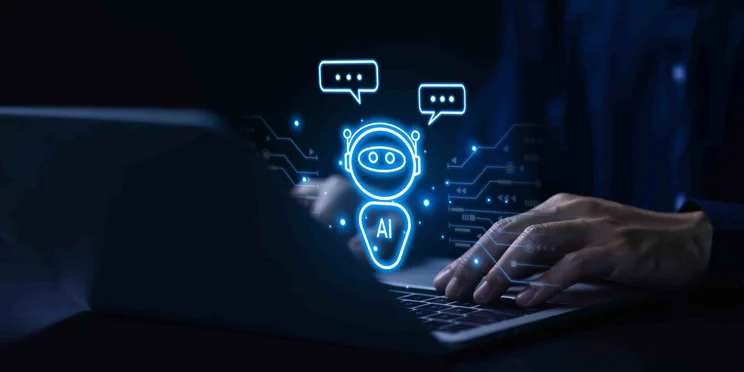 AI bot on laptop screen
