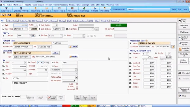 Prime Rx pharmacy POS prescription details