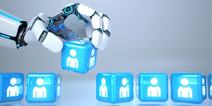 robot hand selecting cubes