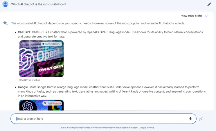 Bard PaLM 2 test: What's the most useful chatbot?