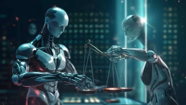 AI robots with weighing scales