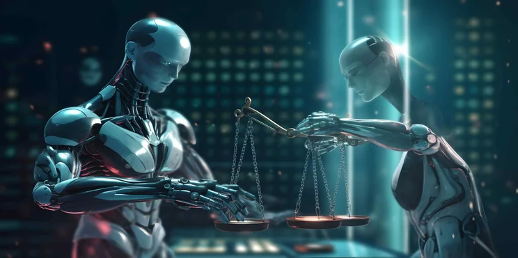 AI robots with weighing scales