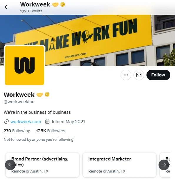 Twitter Job Listing