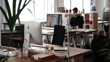 Workplace with workers in it.