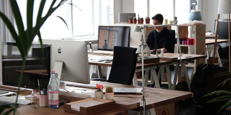 Workplace with workers in it.