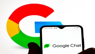 Google Chat logo on smartphone