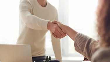 A job recruitment handshake