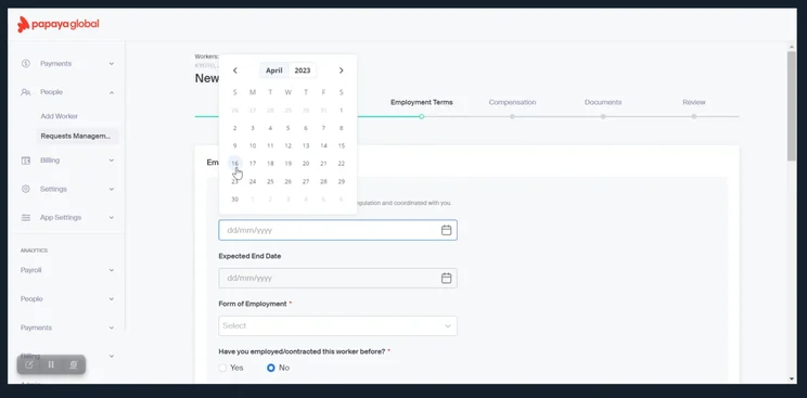 Papaya: Adding an end date