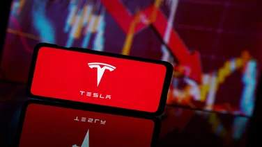 Tesla company shares go down at stock market