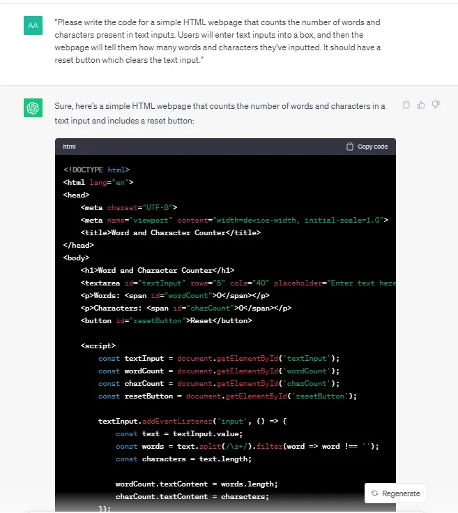 code for a html website