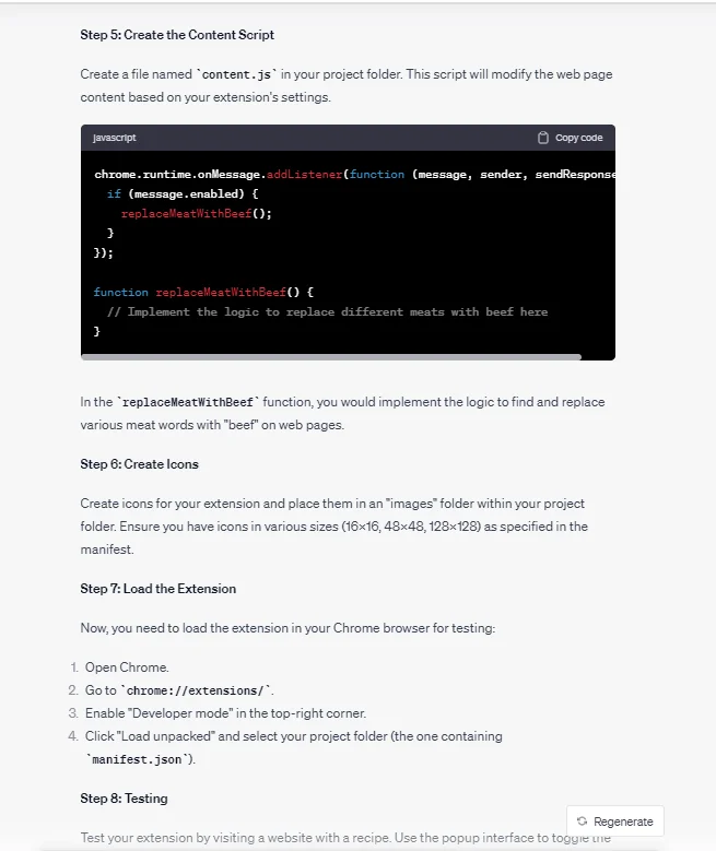 coding a chrome extension with ChatGPT