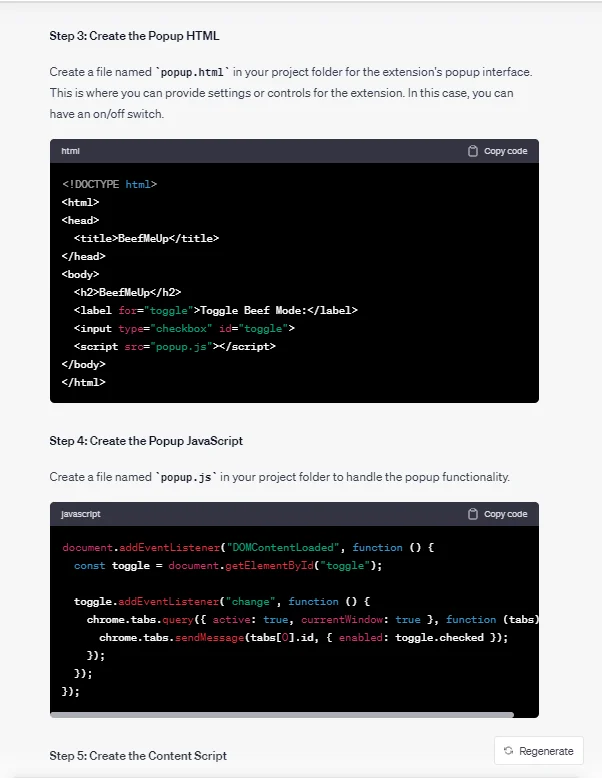 coding a chrome extension with ChatGPT