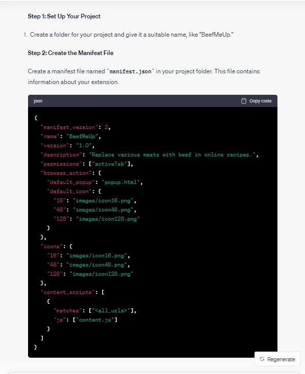 coding a chrome extension with ChatGPT