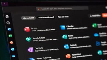 Micorsoft 365 apps on screen