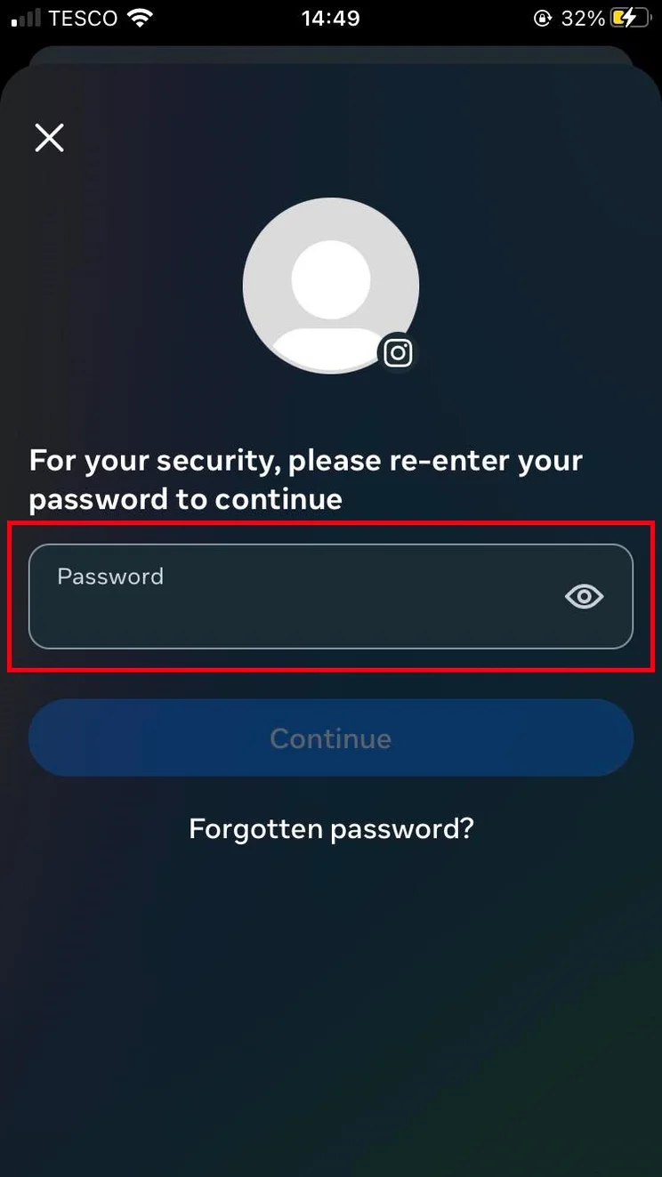How to delete and deactivate Instagram on iOS: Step 8