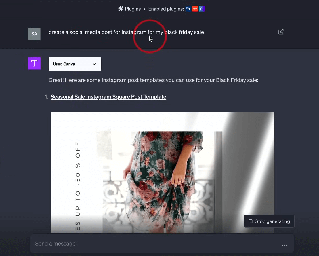 Canva ChatGPT plugin