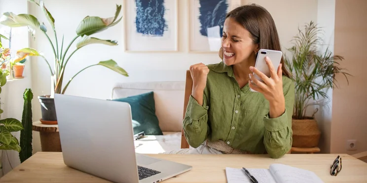 Remote Work Employee Excited