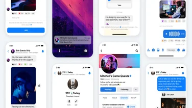 Header image showing Facebook's new broadcast channels feature running on different smartphone screens
