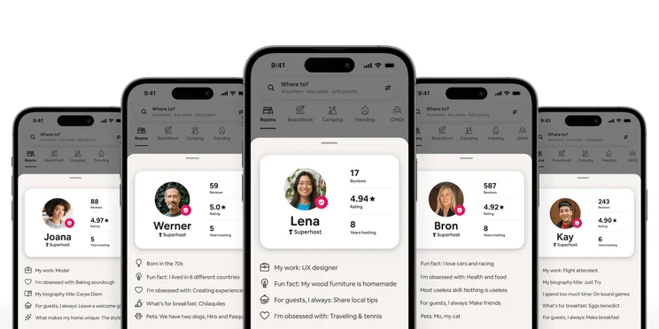 Official Airbnb image of verified and trusted user profiles