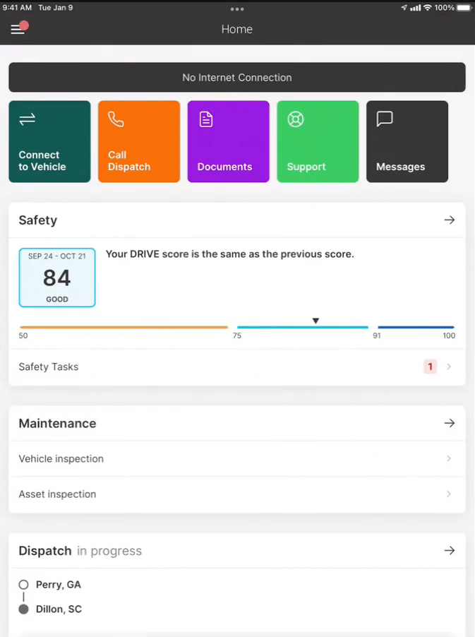 Motive driver app safety