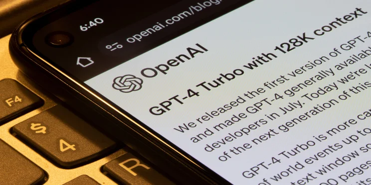 openai gpt-4 turbo on phone screen