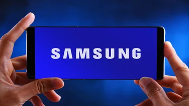 Samsung logo on smartphone
