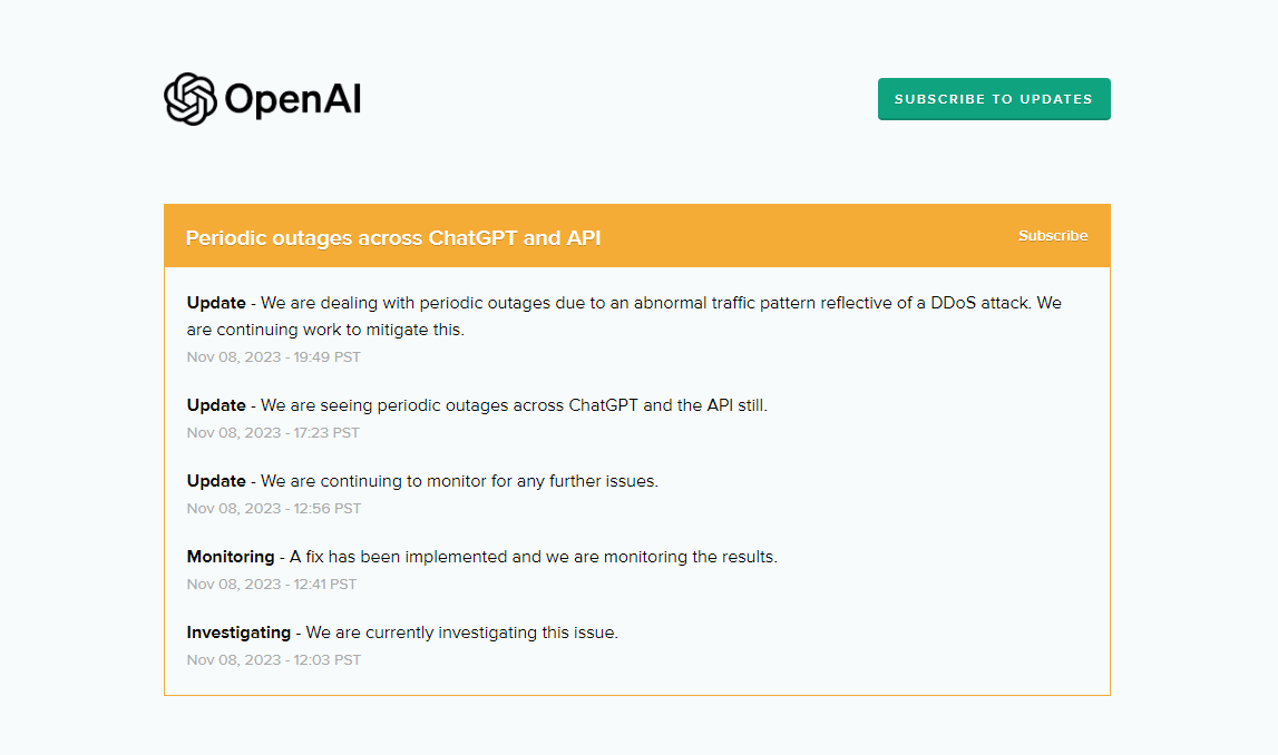 Is ChatGPT Still Down? OpenAI DDoS Attack Behind Outages