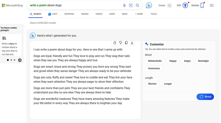 Microsoft Copilot in Bing